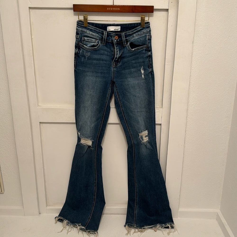 Vervet Distressed Flare Jeans
